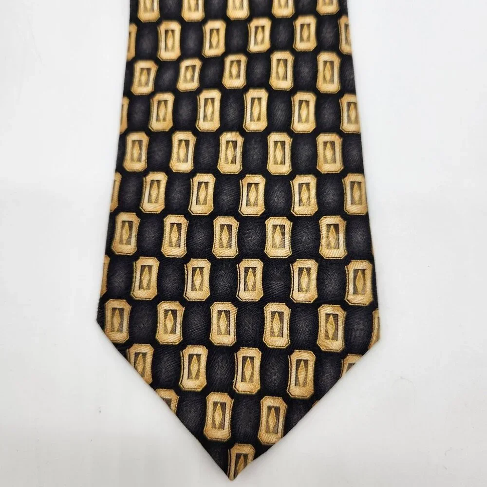 Jacob Roberts Nordstrom Zipper Tie Pre-Tied Necktie Adjustable‎ Geometric EUC